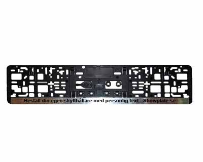 8b. Norwegian EU-plate frame with chrome rail and personal text